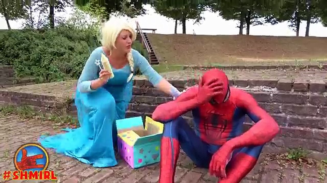 Frozen Elsa & Spiderman Challenge! w/ Princess Rapunzel Bad Baby Joker Toys! Superheroes IRL SHMIRL