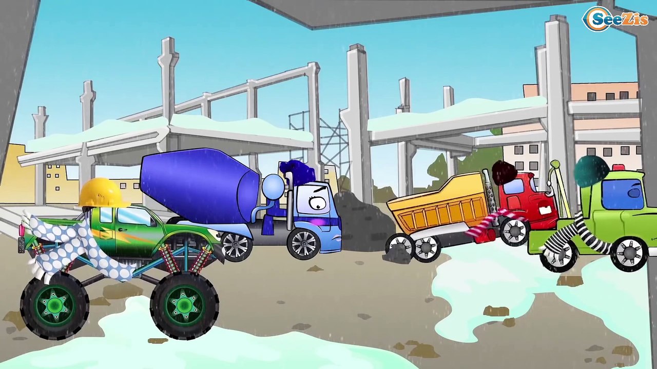 Vinç, Kamyon ve Ekskavatör - Akıllı Arabalar - Eğitici Çizgi Film - İş makineleri