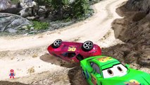 More Colors McQueen Cars in Funny Spiderman Cartoon with Nursery Rhymes Songs for Children SHS