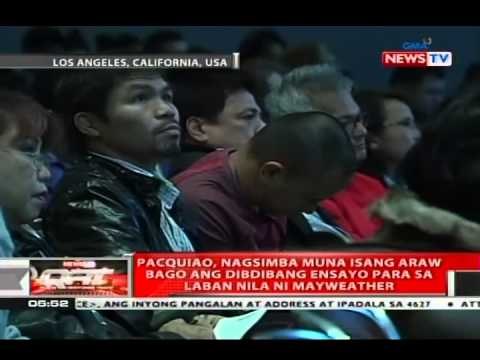 QRT: Pacquiao, nagsimba muna isang araw bago ang dibdibang ensayo para sa laban nila ni Mayweather