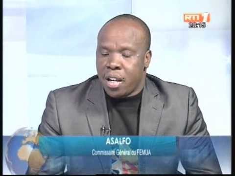 Le commissaire général du Festival des Musiques Urbaines d'Anoumabo Asalfo sur e Plateau du JT