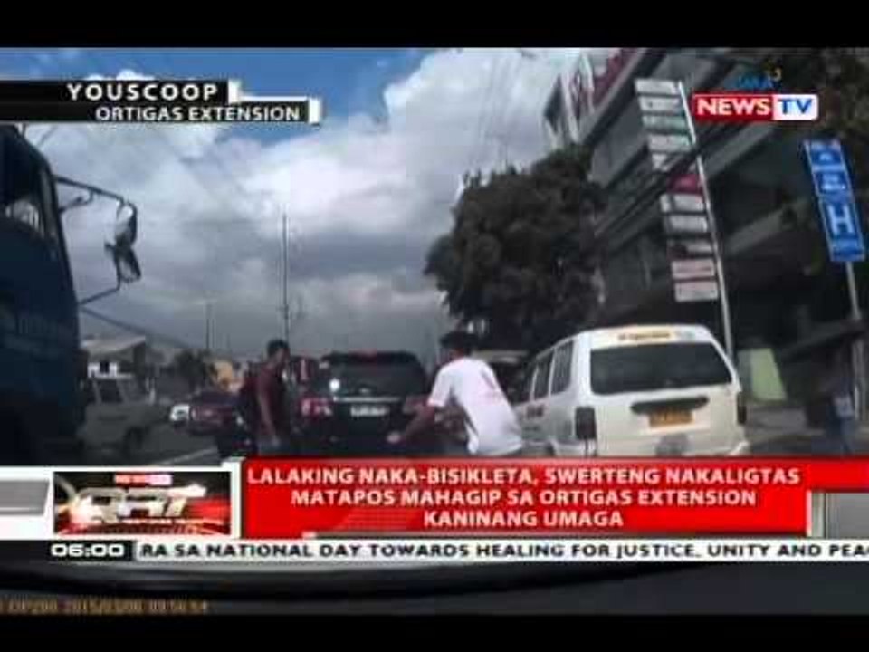 Lalaking naka-bisikleta, swerteng nakaligtas matapos mahagip sa Ortigas Extension kaninang umaga