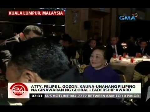 24Oras: Atty. Felipe L. Gozon, kauna-unahang pinoy na ginawaran ng Global Leadership Award