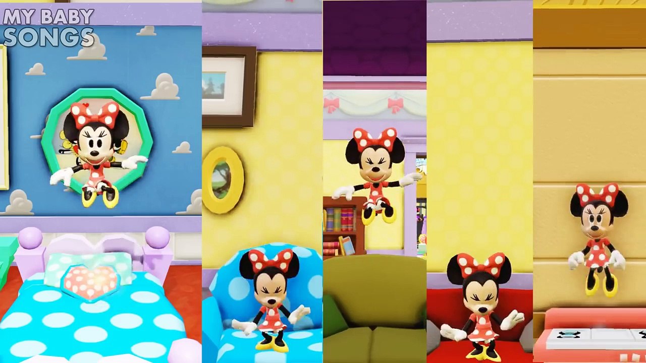 Five Little Minnie Mouse Jumping On The Bed | 5 Little Monkeys Parody Song