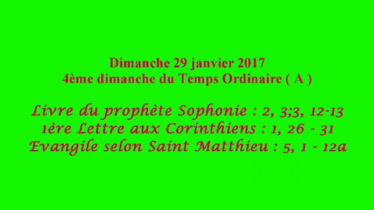 Homélie du 4ème dimanche du Temps Ordinaire - A ( 2017 )