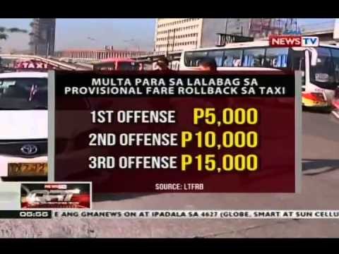 QRT: P10 provisional fare rollback sa taxi, ipinatutupad simula ngayong araw