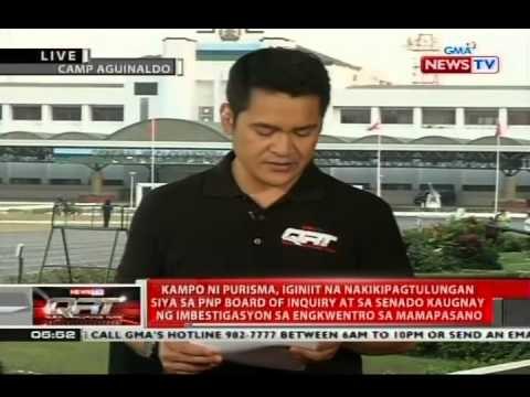 QRT: Kampo ni Purisima, iginiit na nakikipagtulungan siya sa PNP BOI at sa Senado