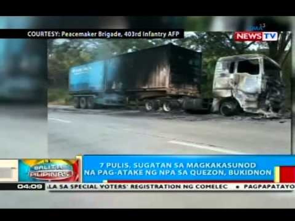BP: 7 pulis, sugatan sa magkakasunod na pag-atake ng NPA sa Quezon, Bukidnon