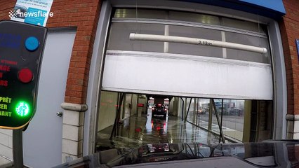 GoPro on outside of car films carwash