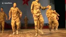 Chinese soldiers perform 'Chicken Dance' to mark New Year