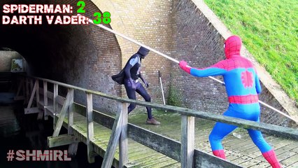 SPIDERMAN vs DARTH VADER - Fun Superhero Movie in Real Life - SHMIRL