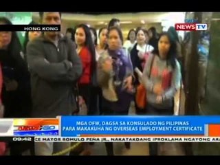 Video herunterladen: NTG: Mga OFW sa HK, dagsa sa konsulado ng PHL para makakuha ng Overseas Employment Certificate