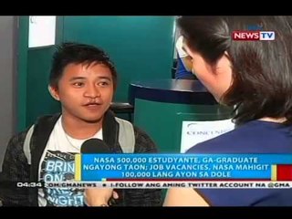 DOLE: Nasa 500,000 estudyante, ga-graduate ngayong taon; job vacancies, nasa mahigit 100,000 lang