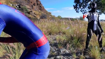 Spiderman vs Venom Spiderman Epic Nerf War Real Life Superheroes Movie - SPMFC