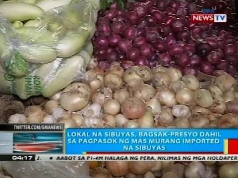 Lokal na sibuyas, bagsak-presyo dahil sa pagpasok ng mga murang imported na sibuyas