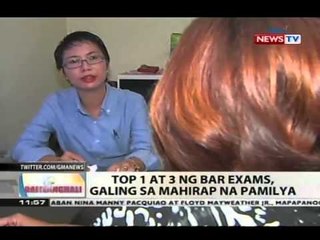 BT: Top 1 at 3 ng bar exams, galing sa mahihirap na pamilya