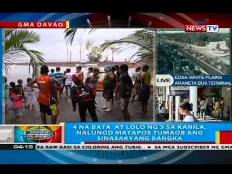 BP: 4 na bata at lolo ng 3 sa kanila, nalunod matapos tumaob ang sinasakyang bangka sa Davao City