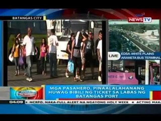 BP: Mga pasahero, pinaalalahanang huwag bibili ng ticket sa labas ng Batangas Port