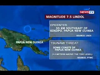 NTG: Papua New Guinea, niyanig ng magnitude 7.5 na lindol