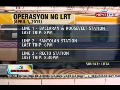 BT: PNR Holy Week schedule
