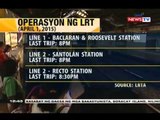 BT: LRT at MRT, limitado ang operasyon ngayong Holy Week