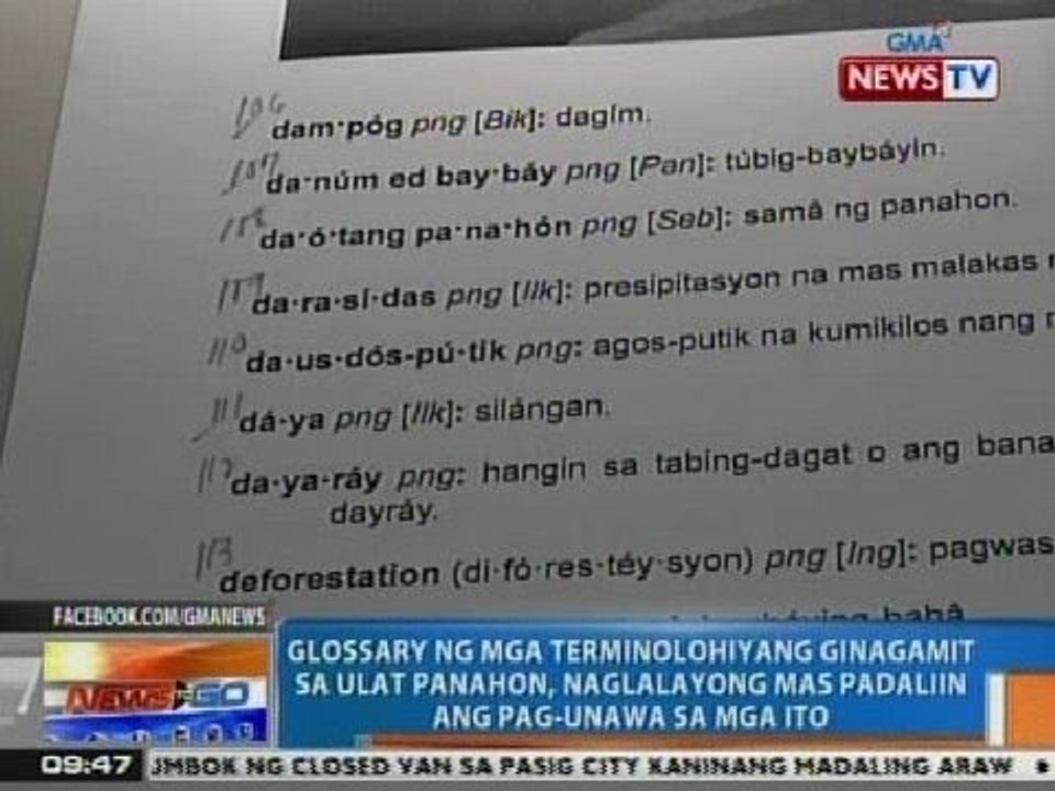 Glossary na pwedeng gamitin sa pag-ulat ng panahon,nakatakdang ilabas ng Komisyon sa Wikang Filipino