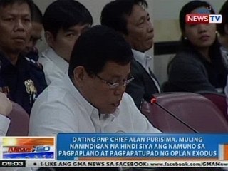 NTG:Purisima, muling nanindigan na 'di siya ang namuno sa pagpaplano at pagpapatupad ng Oplan Exodus