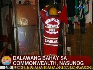 UB: 2 bahay sa Commonwealth, QC, nasunog