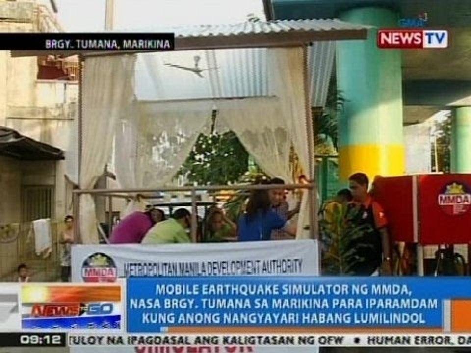 NTG: Mobile earthquake simulator ng MMDA, nasa Brgy. Tumana sa Marikina