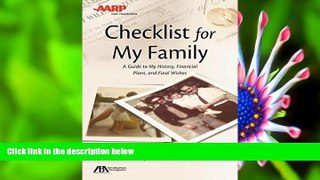 READ book ABA/AARP Checklist for My Family: A Guide to My History, Financial Plans and Final
