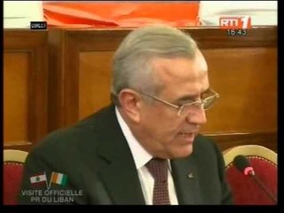 Allocution du PR du Liban Michel Sleiman au district d'Abidjan