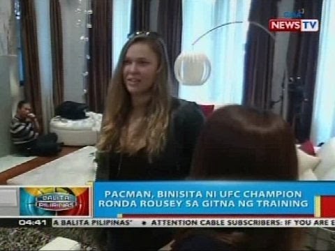 Pacman, binisita ni UFC champion Ronda Rousey sa gitna ng training
