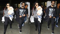 Shahid Kapoor And Mira With Baby Misha SPOTTED At Airport