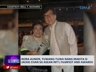 Saksi: Nora Aunor, tuwang-tuwa nang makita si Jackie Chan sa ASEAN Int'l Filmfest Awards
