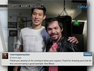Saksi: NBA player Jeremy Lin, dumalaw kay Manny Pacquiao