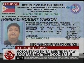 24 Oras: Motoristang sinita, muntik pa raw sinagasaan ang traffic constable