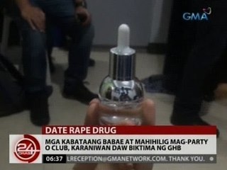 24 Oras: Mga kabataang babae at mahihilig mag-party o club, karaniwan daw biktima ng GHB