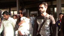 Shahid Kapoor & Mira Rajput With Baby Misha At Mumbai Airport  Spotted