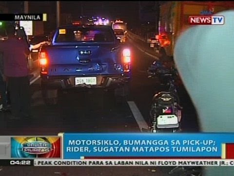 BP: Motorsiklo, bumangga sa pick-up sa Maynila; rider, sugatan matapos tumilapon