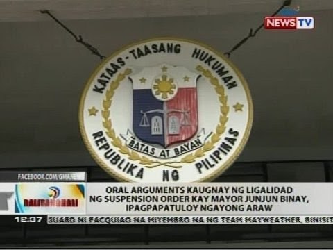 Oral arguments kaugnay ng ligalidad ng suspension order kay Mayor Binay, ipagpapatuloy ngayong araw