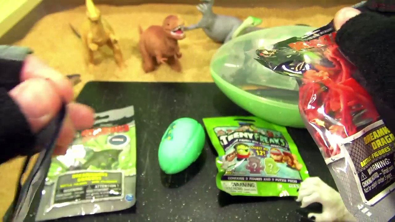 Dinosaur Surprise Eggs - Digging Up Toys In The Slime Pits!