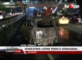 Mobil Minibus Terbakar Hangus di Jalan Tol Dalam Kota