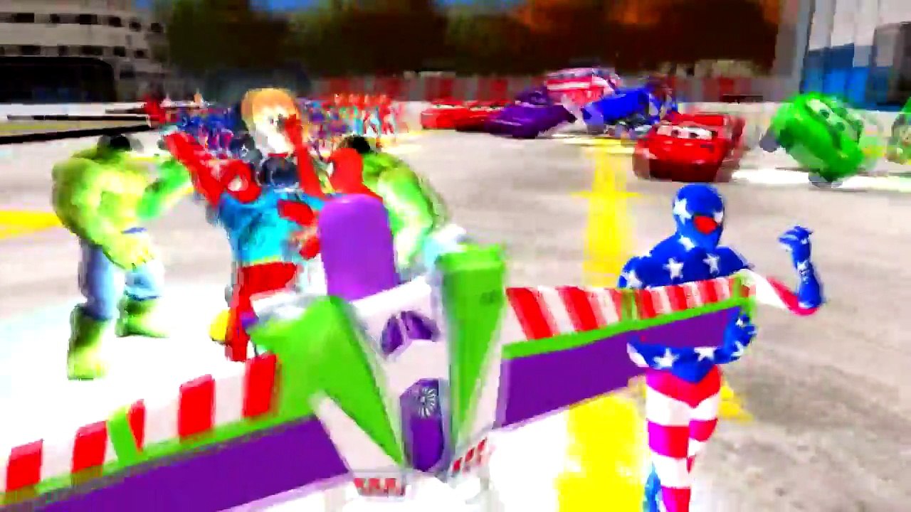 Epic USA Spiderman Hulk Mickey Mouse Buzz Lightyear and McQueen Cars Party Dance fo Kids