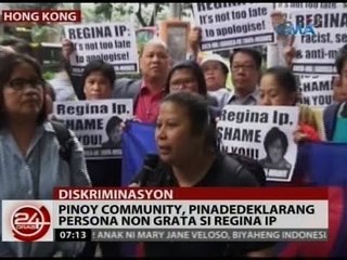 24Oras: Pinoy community, pinadedeklarang persona non grata si Regina Ip