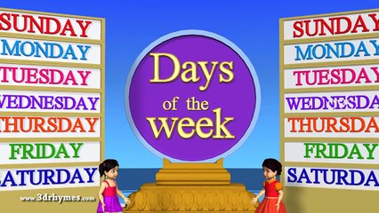 Days of the Week - 3D Animation English Nursery rhyme for children - YouTube