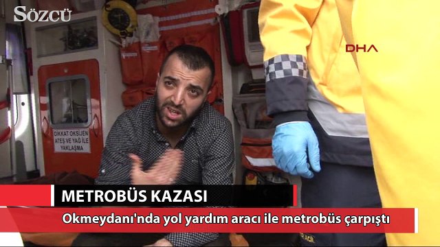 Metrobüs ile yol yardım aracı çarpıştı