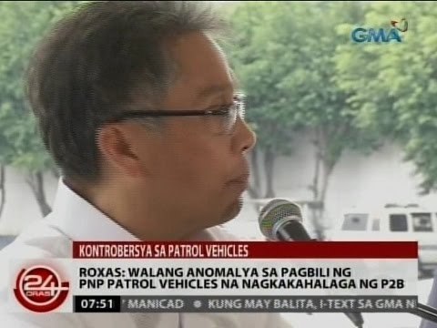 24Oras: Roxas: Walang anomalya sa pagbili ng PNP patrol vehicles na nagkakahalaga ng P2B