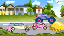 Akıllı arabalar - Monster Truck, Ambulans ve Kamyon çekici. Arabalar çizgi filmleri. Türkçe İzle