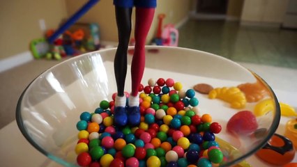 Baby Alive Doll Gummy Joker Tongue Accident,Frozen Elsa Spiderman Eat Giant Rainbow Color Lollipops