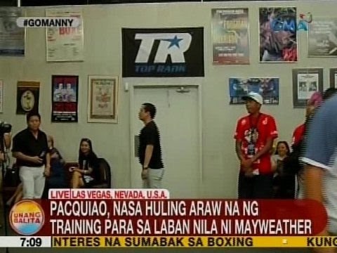 UB: Pacquiao, nasa huling araw na ng training para sa laban nila ni Mayweather